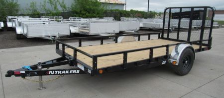 New 2027 PJ Trailers 77"x14ft 5200# Axle Utility Trailer