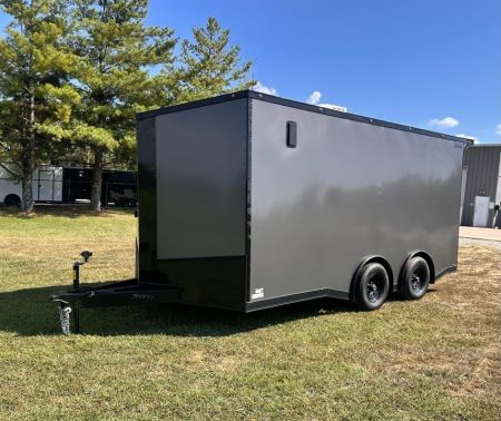New 2027 8.5x16 Race Trailer-Finsihed Interior-5200LB Torsion Axle -E-TRACK-A/C- Tool Box-Barlock-Car/Race Trailer