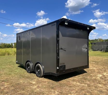 New 2027 8.5x16 Race Trailer-Finsihed Interior-5200LB Torsion Axle -E-TRACK-A/C- Tool Box-Barlock-Car/Race Trailer
