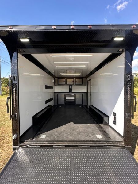 New 2027 8.5x16 Race Trailer-Finsihed Interior-5200LB Torsion Axle -E-TRACK-A/C- Tool Box-Barlock-Car/Race Trailer