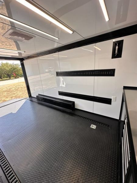 New 2027 8.5x16 Race Trailer-Finsihed Interior-5200LB Torsion Axle -E-TRACK-A/C- Tool Box-Barlock-Car/Race Trailer