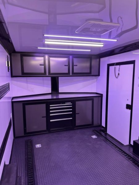 New 2027 8.5x16 Race Trailer-Finsihed Interior-5200LB Torsion Axle -E-TRACK-A/C- Tool Box-Barlock-Car/Race Trailer