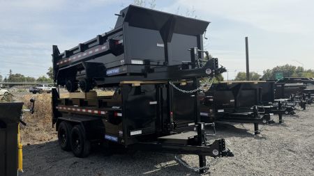 New 2027 Sure-Trac 7 x 12 HD Low Profile Telescoping dump 14K Dump Trailer