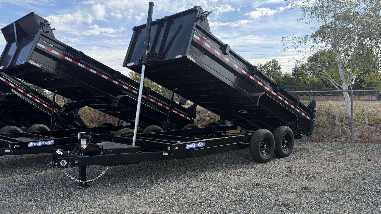 New 2026 Sure-Trac 7 x 16 HD Low Profile Telescoping dump 14K Dump Trailer