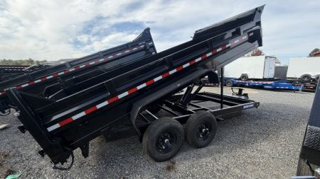 New 2027 Sure-Trac 7 x 16 HD Low Profile Scissor dump 14K Dump Trailer