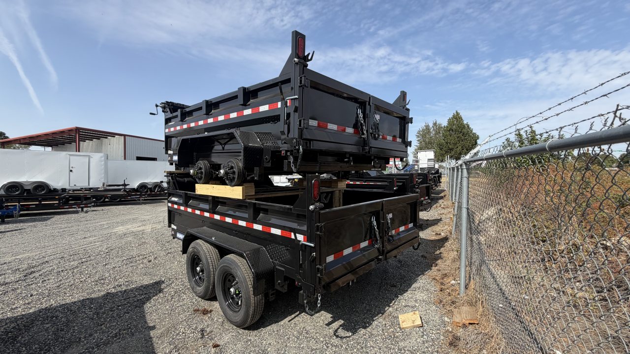 New 2027 Sure-Trac 7 x 12 HD Low Profile Scissor Dump 14K Dump Trailer
