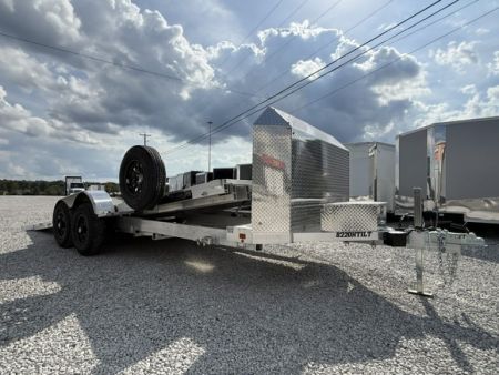 New Aluma 8220 Heavy Anniversary Tilt Tandem Axle Electric Brake Front Rail STD 5K RTD 15  Aluminum Wheels