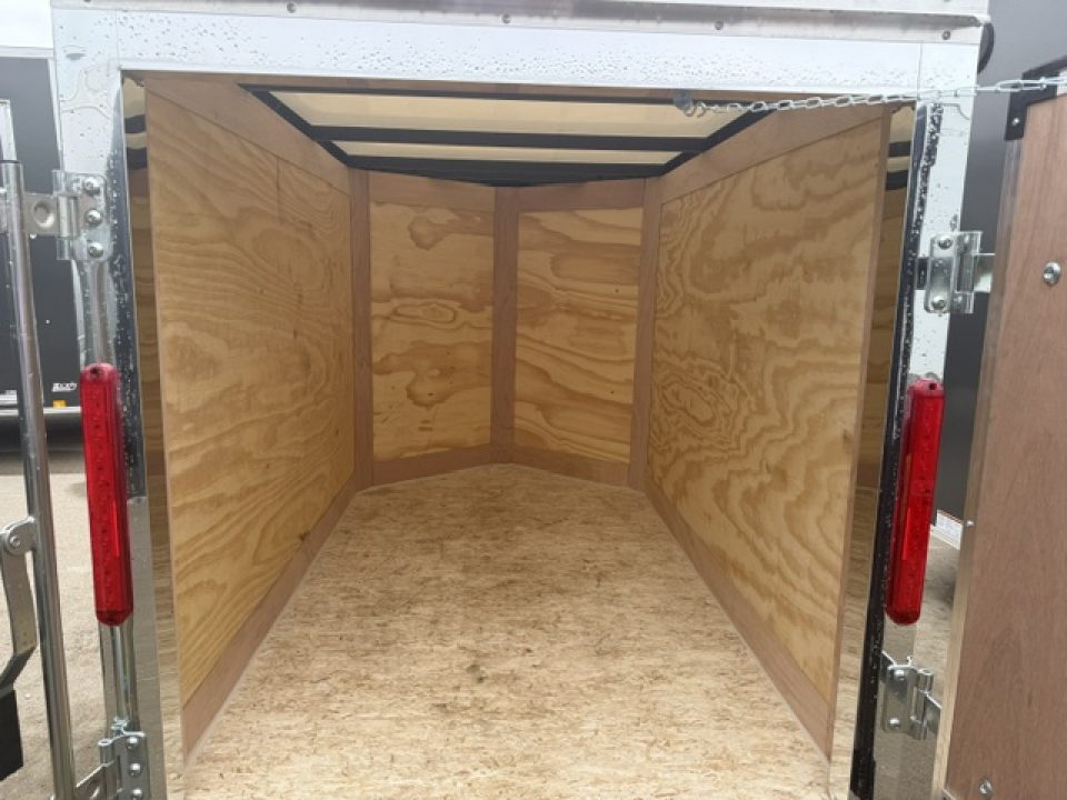New 2026 Cross Silver 4'x6' 3k Beta Flat Top V-Nose Enclosed Cargo Trailer