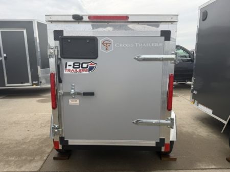 New 2026 Cross Silver 4'x6' 3k Beta Flat Top V-Nose Enclosed Cargo Trailer