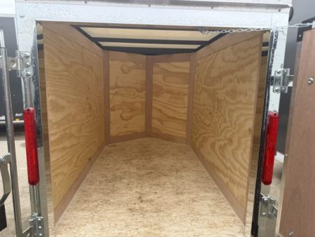 New 2026 Cross Silver 4'x6' 3k Beta Flat Top V-Nose Enclosed Cargo Trailer