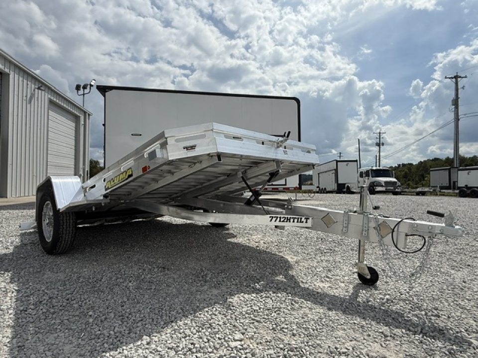New Aluma 7712 Heavy Tilt Single Axle Utility Trailer Slotted