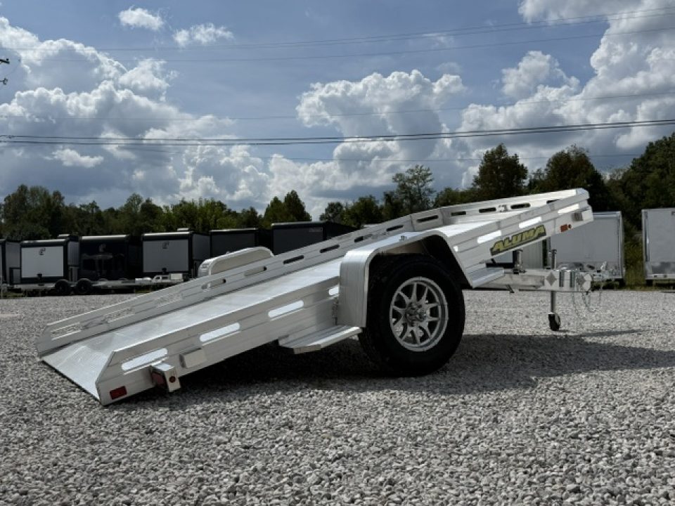 New Aluma 7712 Heavy Tilt Single Axle Utility Trailer Slotted