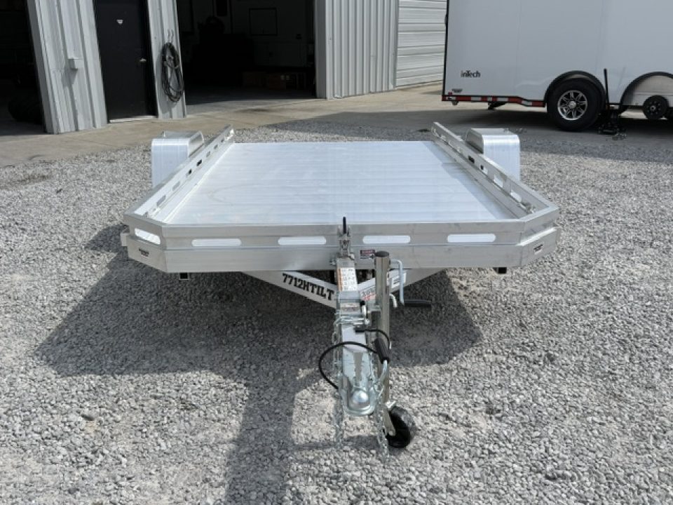 New Aluma 7712 Heavy Tilt Single Axle Utility Trailer Slotted
