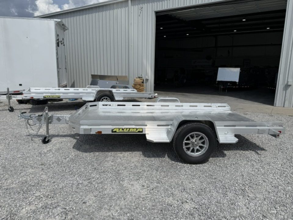 New Aluma 7712 Heavy Tilt Single Axle Utility Trailer Slotted