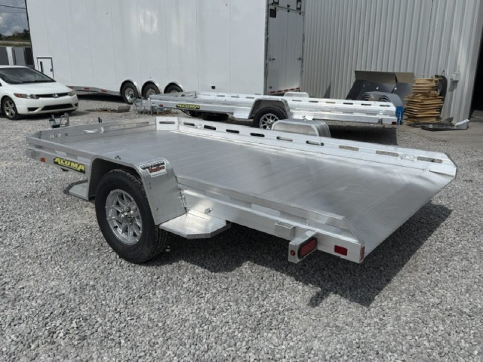 New Aluma 7712 Heavy Tilt Single Axle Utility Trailer Slotted