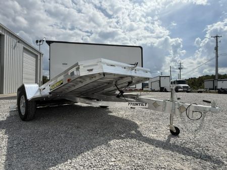 New Aluma 7712 Heavy Tilt Single Axle Utility Trailer Slotted