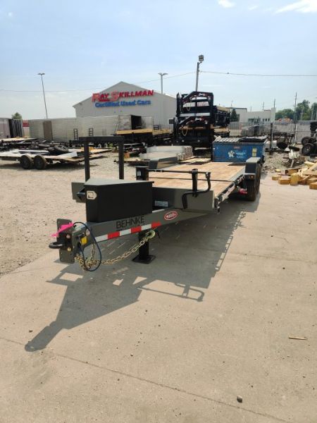 New 2027 Behnke TBCT2424ET-12K-XL Tilt Trailer 83X24 TA PARTIAL TILT (GVW:24000) CHARGER GRAY