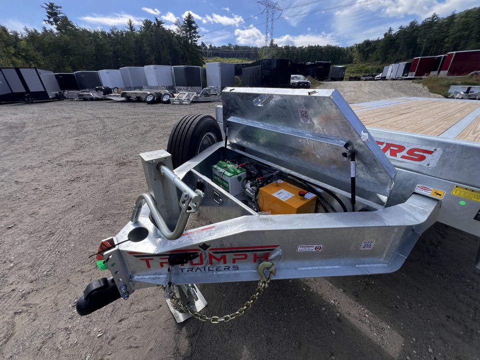 New 2027 Triumph galvanized 102x24 full power tilt deckover/12'' I-Beam/ spare tire- 16k GVW