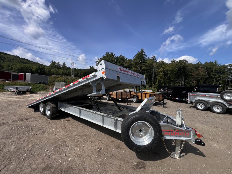 New 2027 Triumph galvanized 102x24 full power tilt deckover/12'' I-Beam/ spare tire- 16k GVW