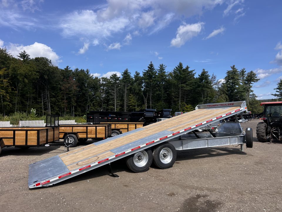 New 2027 Triumph galvanized 102x24 full power tilt deckover/12'' I-Beam/ spare tire- 16k GVW