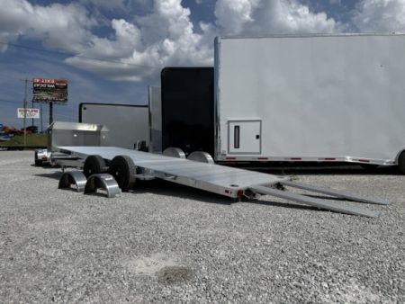 New Aluma 8220 Heavy Low Pro Tilt Tandem Axle Electric Brake Zero Degree Ramp Front Rail STD 5K RTD 15  Aluminum Wheels