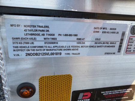 New 2027 Nordtek 14' Dump Trailer