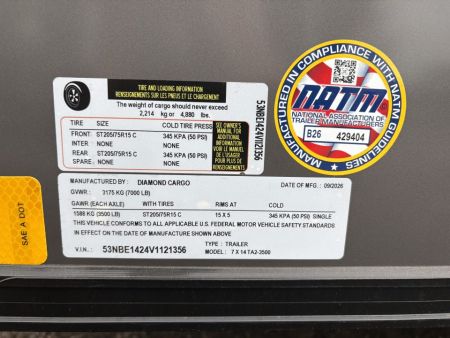 New 2027 Diamond Cargo 7X14 TA Cargo / Enclosed Trailer