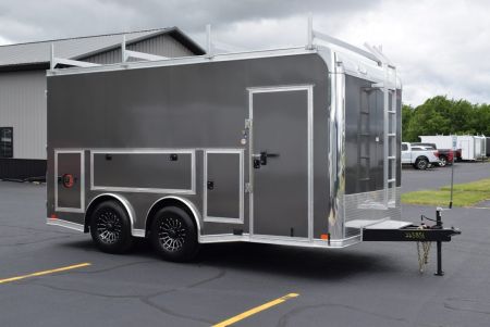 New United UXT 8.5x16 Pro Contractor w/ Ladder Racks, Tool Crib, Rear Double Doors & 30A Electrical