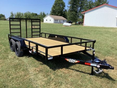 New 2027 H&H Trailers 82X14 Tandem Axle Rail Side Utility Trailer, 7k