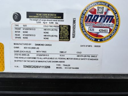 New 2027 Diamond Cargo 8.5X20 Cargo / Enclosed Trailer