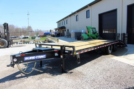 New 2027 Sure-Trac 8.5' x 20' + 5' Low Profile Beaver Tail Deckover Flatbed - 22,500# GVW