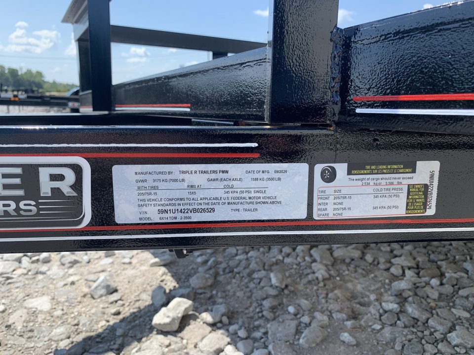 New 2027 Triple R 6X14 UTILITY TAILER 7K
