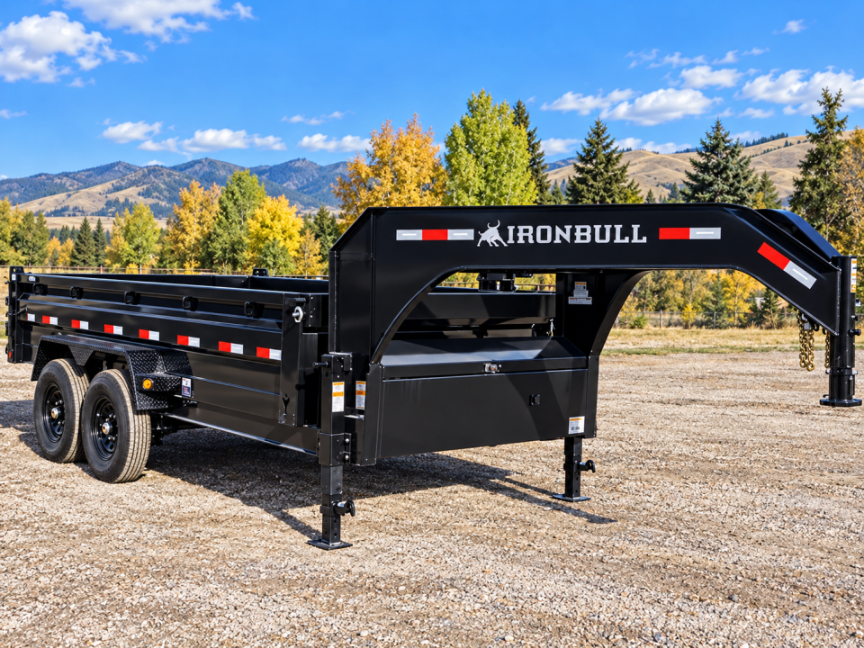New 2027 Iron Bull 83"x16' 15k Gooseneck Dump Trailer