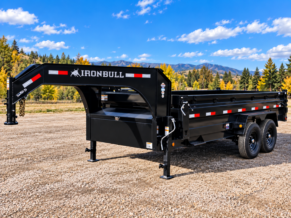 New 2027 Iron Bull 83"x16' 15k Gooseneck Dump Trailer