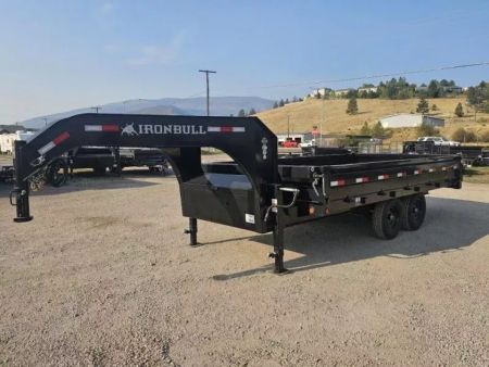 New 2027 Iron Bull 96"x16' 15k Deckover Gooseneck Dump Trailer