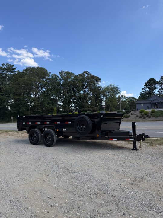 New 2027 Iron Bull Dump Trailer / DTB Series / 83" Wide x 16' Long / Scissor Hoist / Aluminum Ramps / Tarp / 24" High Sides / 2- 8,000# Electric Brake Axles / 17.5" Tires & Wheels / Matching Spare Tire & Wheel / HYD Jack / Fork Holders