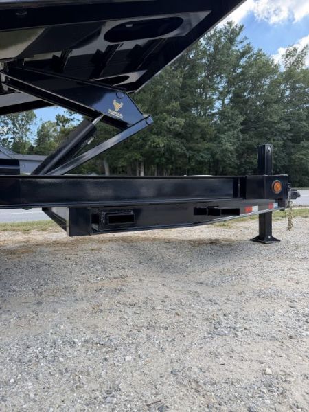 New 2027 Iron Bull Dump Trailer / DTB Series / 83" Wide x 16' Long / Scissor Hoist / Aluminum Ramps / Tarp / 24" High Sides / 2- 8,000# Electric Brake Axles / 17.5" Tires & Wheels / Matching Spare Tire & Wheel / HYD Jack / Fork Holders