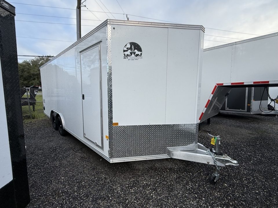 New 2026 Mission 8.5x20 All-Aluminum Car Hauler | 7,000 GVWR | Rear Ramp with Translucent Roof Cargo / Enclosed Trailer