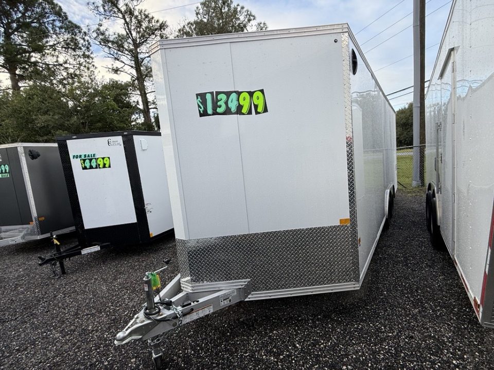 New 2026 Mission 8.5x20 All-Aluminum Car Hauler | 7,000 GVWR | Rear Ramp with Translucent Roof Cargo / Enclosed Trailer