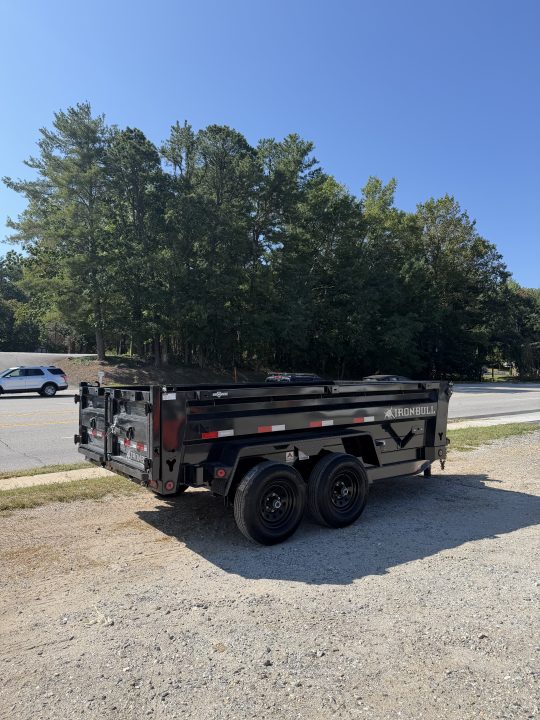 New 2027 Iron Bull Dump Trailers / DTB Series / 72" Wide x 12' Long / Scissor Hoist / 2-5200 # Electric Brake Axles / 24" High Sides / Combo Rear Gate / Tarp System