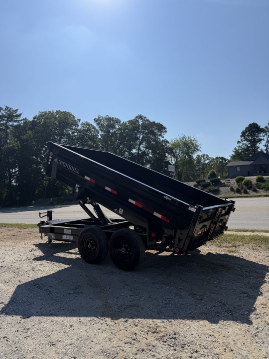 New 2027 Iron Bull Dump Trailers / DTB Series / 72" Wide x 12' Long / Scissor Hoist / 2-5200 # Electric Brake Axles / 24" High Sides / Combo Rear Gate / Tarp System