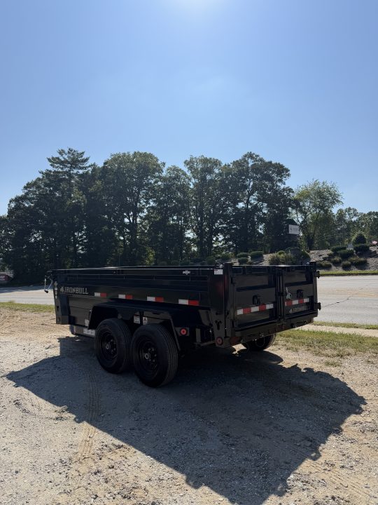 New 2027 Iron Bull Dump Trailers / DTB Series / 72" Wide x 12' Long / Scissor Hoist / 2-5200 # Electric Brake Axles / 24" High Sides / Combo Rear Gate / Tarp System