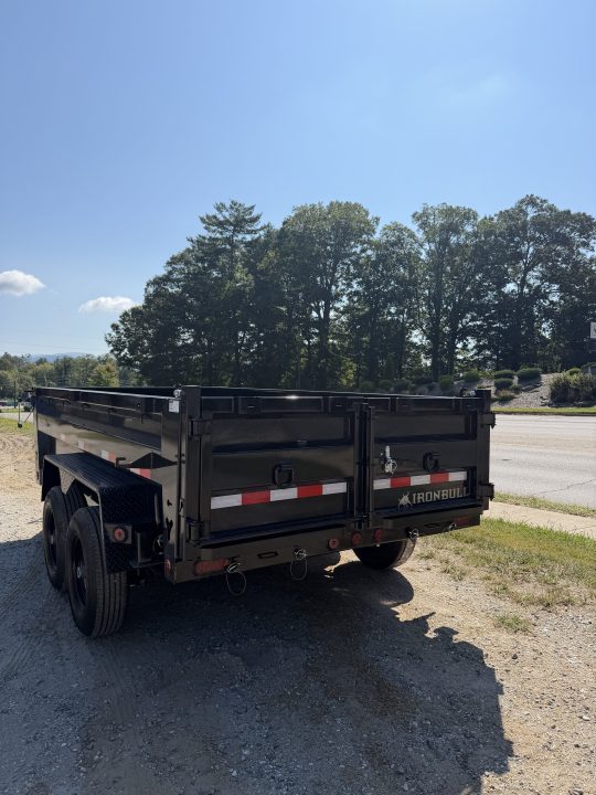 New 2027 Iron Bull Dump Trailers / DTB Series / 72" Wide x 12' Long / Scissor Hoist / 2-5200 # Electric Brake Axles / 24" High Sides / Combo Rear Gate / Tarp System