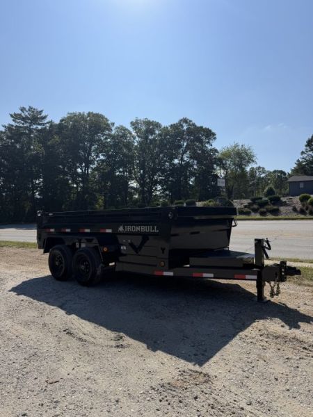 New 2027 Iron Bull Dump Trailers / DTB Series / 72" Wide x 12' Long / Scissor Hoist / 2-5200 # Electric Brake Axles / 24" High Sides / Combo Rear Gate / Tarp System