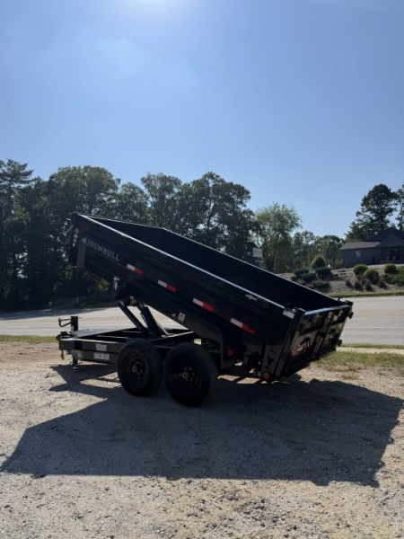 New 2027 Iron Bull Dump Trailers / DTB Series / 72" Wide x 12' Long / Scissor Hoist / 2-5200 # Electric Brake Axles / 24" High Sides / Combo Rear Gate / Tarp System