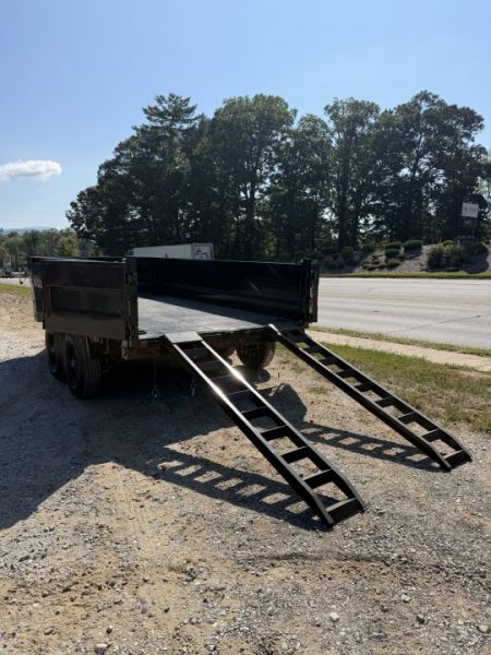 New 2027 Iron Bull Dump Trailers / DTB Series / 72" Wide x 12' Long / Scissor Hoist / 2-5200 # Electric Brake Axles / 24" High Sides / Combo Rear Gate / Tarp System