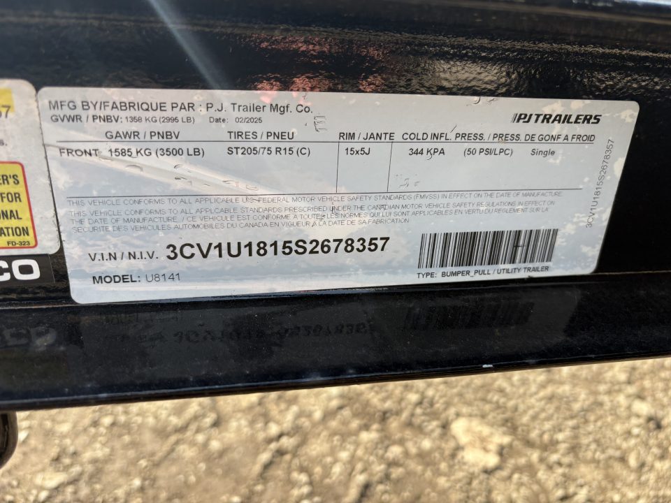 New 2025 PJ Trailers 83x14 SA Utility Trailer
