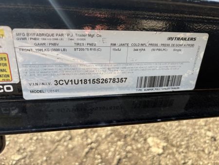 New 2025 PJ Trailers 83x14 SA Utility Trailer