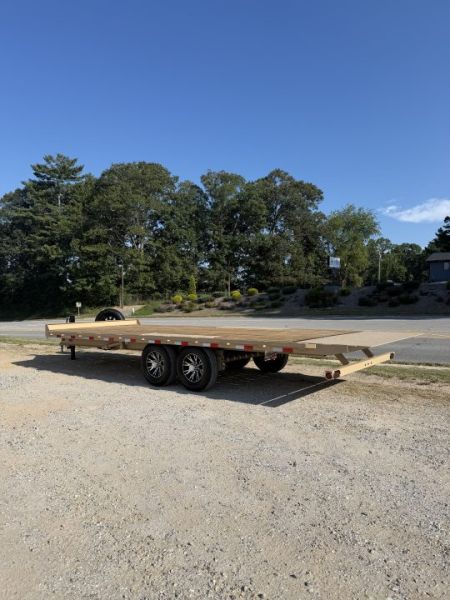 New 2027 Down 2 Earth Trailers DTE822DOTW7B / 102" WIDE X 22' LONG DECK OVER HYDRAULIC TILT / 2-7,000# ELECTRIC BRAKE AXLES / TAN COLOR / ALUMINUM WHEELS