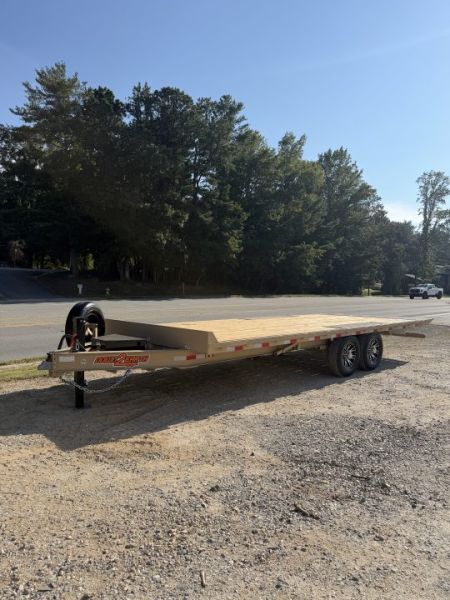 New 2027 Down 2 Earth Trailers DTE822DOTW7B / 102" WIDE X 22' LONG DECK OVER HYDRAULIC TILT / 2-7,000# ELECTRIC BRAKE AXLES / TAN COLOR / ALUMINUM WHEELS